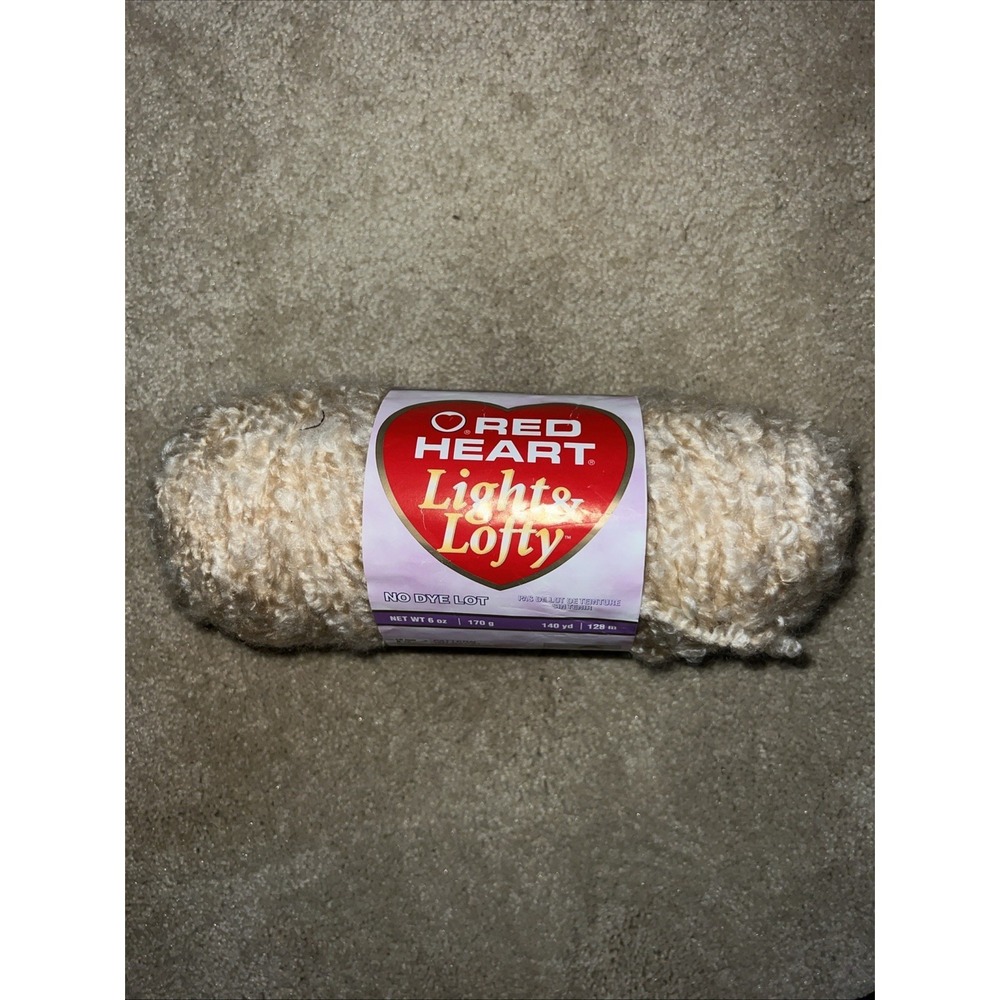 Red Heart Super Light & Lofty Yarn Cafe Au Lait Cream Ivory 6oz 100% Acrylic NWT